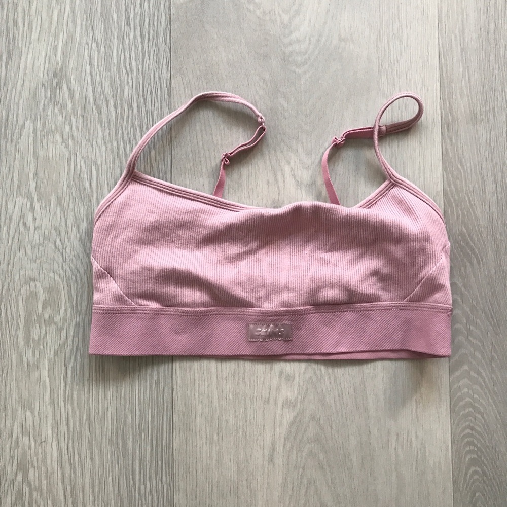 SKIMS PURPLE RIBBED SPORTS BRA TOP WOMENS SMALL